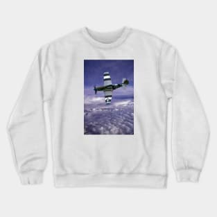 Mustang Fighter Patrols the Skies Above the Clouds Crewneck Sweatshirt